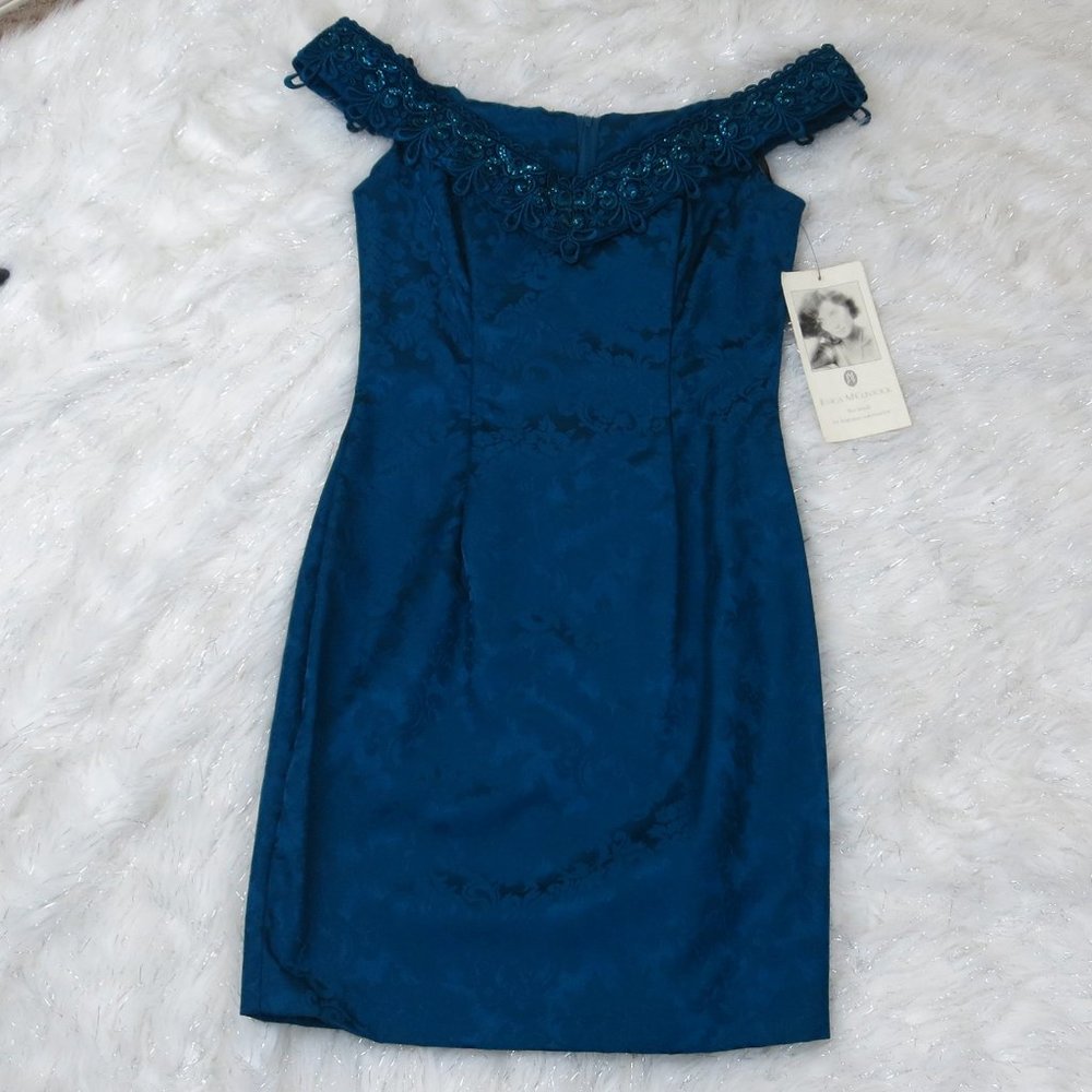 Vintage Jessica McClintock Blue Dress Size 5 NWT